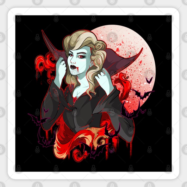 Gothic Pin Up Girl Vampire Magnet by Trendy Black Sheep